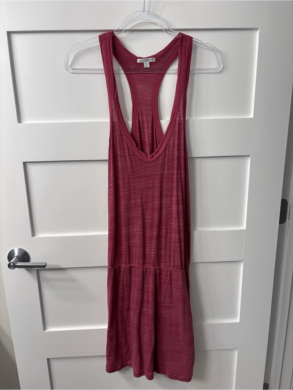 James Perse Cotton Minimalist Racerback Midi Tank Dress - Roseberry